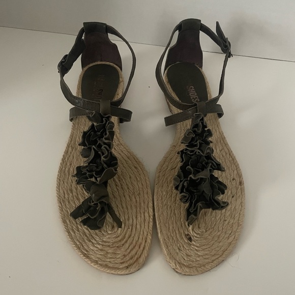 Nara Paola Land Asfalto Black Flower Woven Sandal Women’s 7.5M - Picture 2 of 8